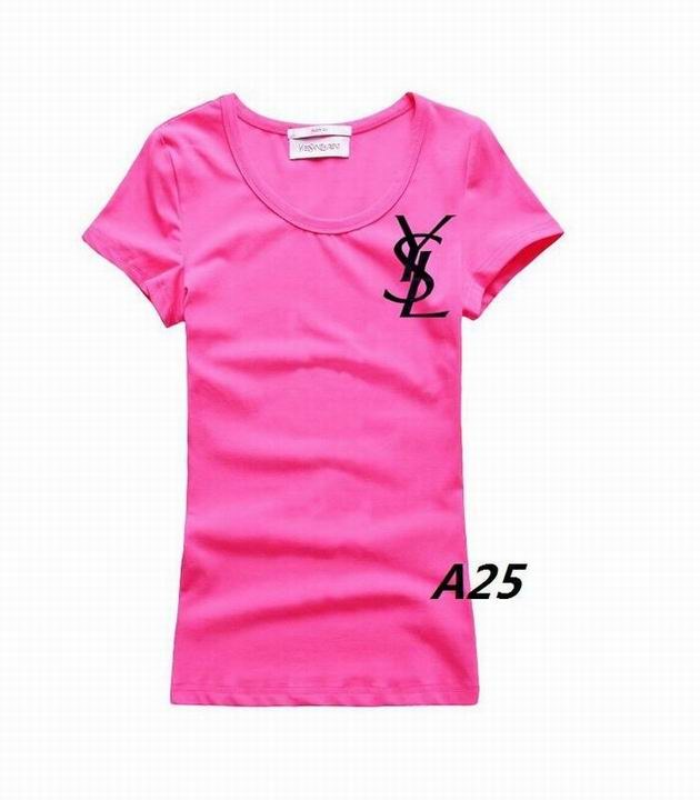 YSL short round collar T woman S-XL-175